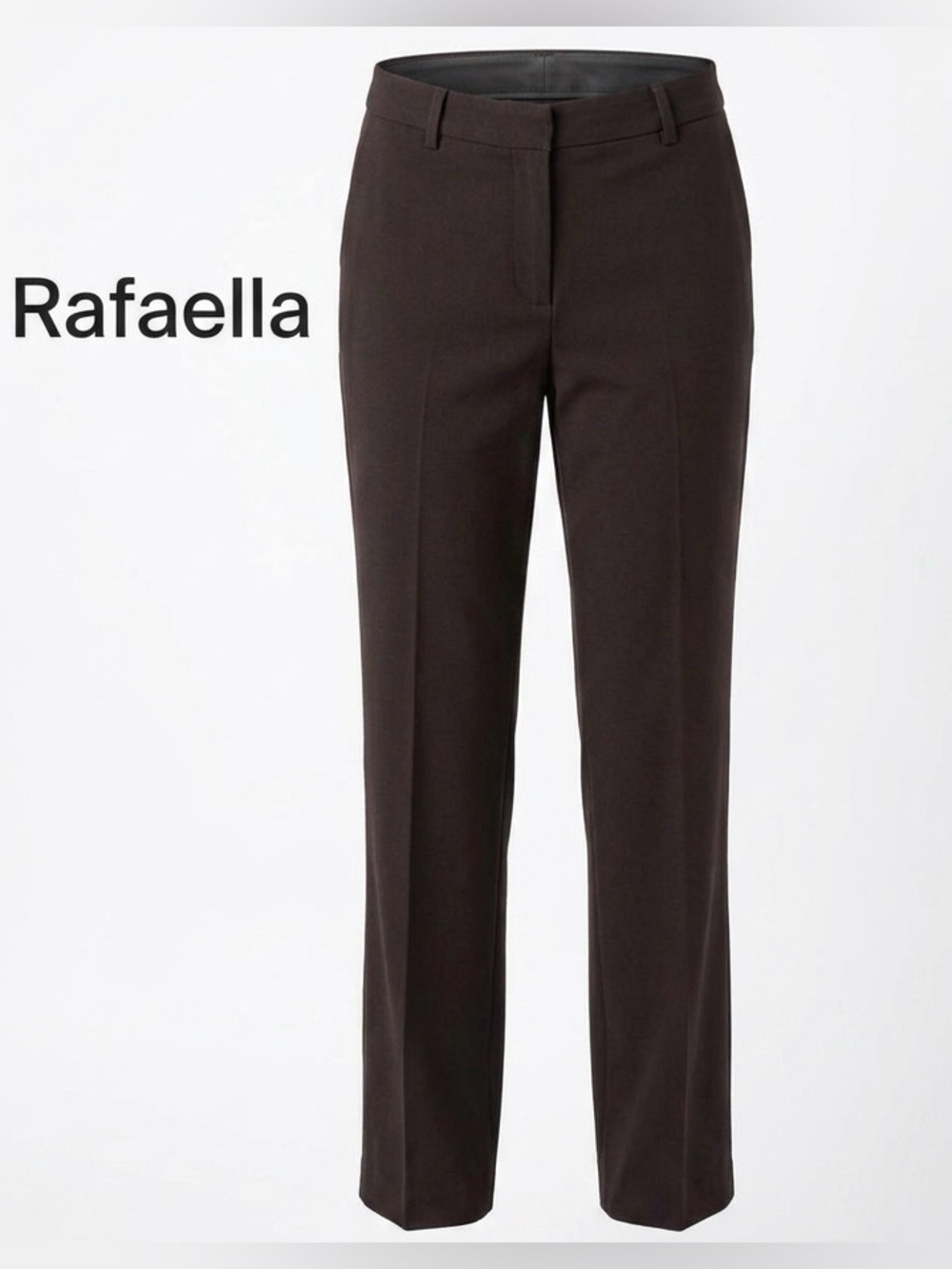 Rafaella Dark Brown Straight Leg Dress Pants Stretch Trousers EUC Size 8 - Picture 2 of 4